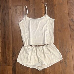 Luxurious White Satin Pajama Set